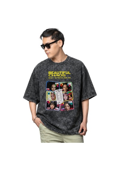 Sevbano Beautiful Chaos Katseye K-pop Müzik Grubu Baskılı Unisex Oversize Siyah