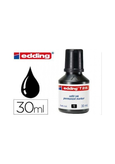Edding T25 Permanent Marker Mürekkebi 30 Ml. Siyah