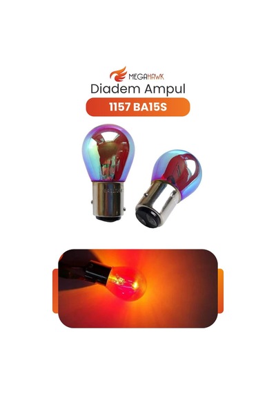 1157 Ba15s Diadem Renkli Cam Ampul Rainbow Kaplama Sinyal Stop Geri Vites 12v 2 Adet