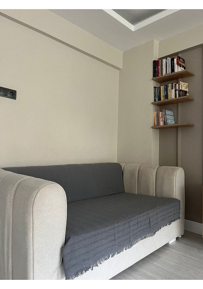 Koltuk Örtüsü Balıksırtı Desenli Gri