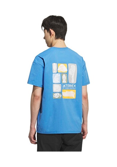 Adidas Terrex Xpl Cc Camp T Erkek Outdoor Tişörtü Ke3702 Mavi Mavi