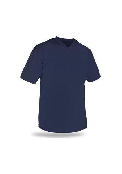 T-shirt V Yaka Kısakol %100 Pamuk Cepli Lacivert