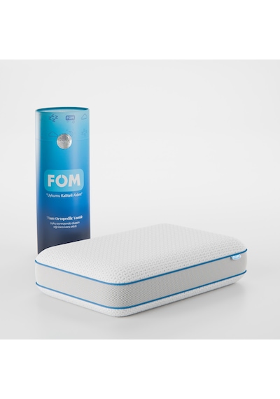 FOM Tombik Full Ortopedik Masaj Etkili Konforlu Visco Yastık, Ortopedik 60 x 40 x 13 Beyaz