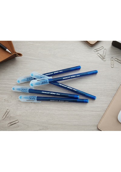 5'li Ekonomik Set Pensan Büro Tükenmez Kalem 1.0 Mm Mavi