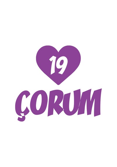 Kalpli 19 Çorum Araba Sticker 17x17 Cm Mor