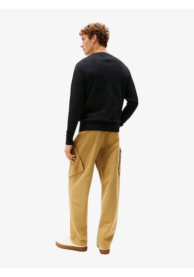 Tommy Hilfiger Pıma Org Ctn Cashmere Crew Neck Erkek Siyah Kazak - Mw0mw28046