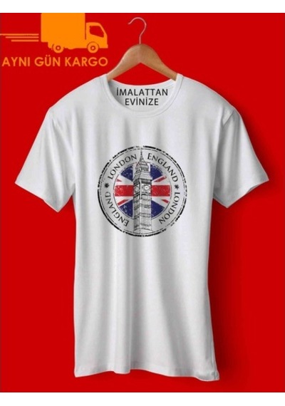 England Baskılı Tişört Tshirt Ücretsiz Kargo