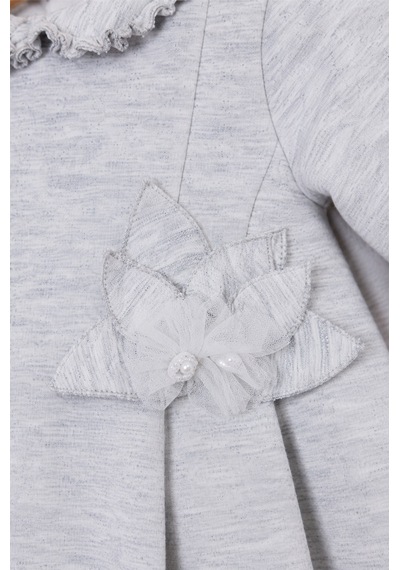 Babyhola Kız Çocuk Işıltı Detaylı Kapitone Elbise Quenn Collection 13986 Gri