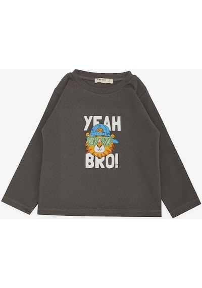 Breeze Girls & Boys Erkek Çocuk Uzun Kollu Tişört Şapkalı Havalı Aslancık Baskılı 1-4 Yaş, Füme-füme Füme Breeze Girls & Boys Erkek Çocuk Uzun Kollu Tişört Şapkalı Havalı Aslancık Baskılı 1-4 Yaş, Füme-füme Füme