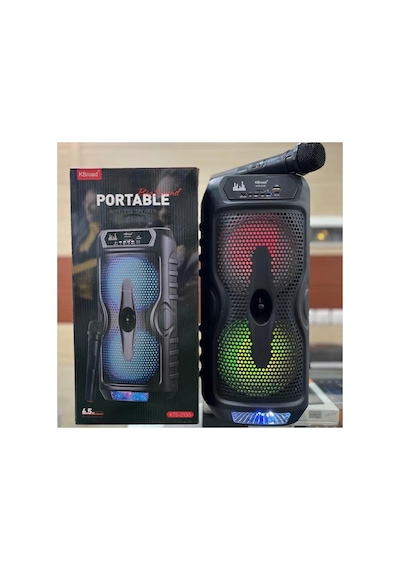 Kablosuz Mikrofonlu Bluetooth Hoparlör Şarjlı Taşınabilir Speaker 2x15w