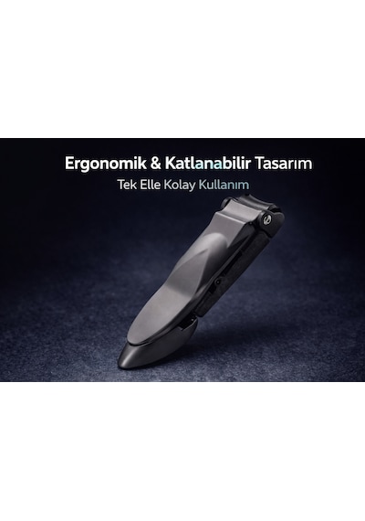 Kutulu Profesyonel Paslanmaz Çelik Tırnak Makası Kalın Tırnaklar İçin Güçlü Kesim + Törpü Hediyeli