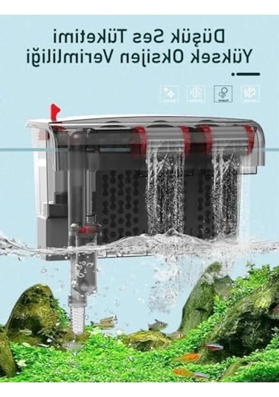 10w 800 L/h Akvaryum Şelale Filtre, 6 Lı Temizleyici