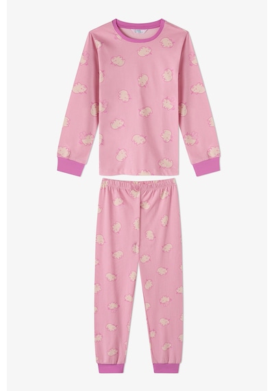 Penti Kız Çocuk Pembe Capycorn Pamuklu Uzun Kollu 2li Pijama Takımı