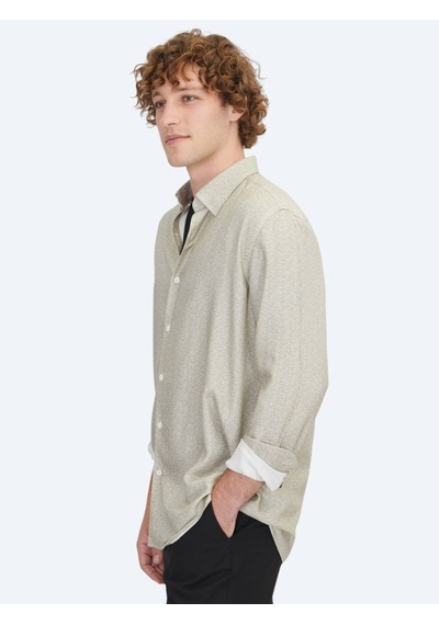Kip Bej Regular Fit Dokuma Casual %100 Pamuk Gömlek Bej