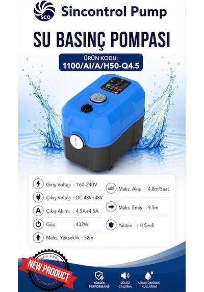 Mur-cell Sincontroller Yeni Nesil Su Motoru Su Pompası 52m