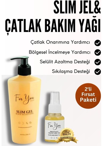 Slim Jel Slimgel Selülit Jeli Ve Çatlak Oluşumunu Azaltmaya Yardımcı Çatlak Bakım Yağı&çatlak Seti