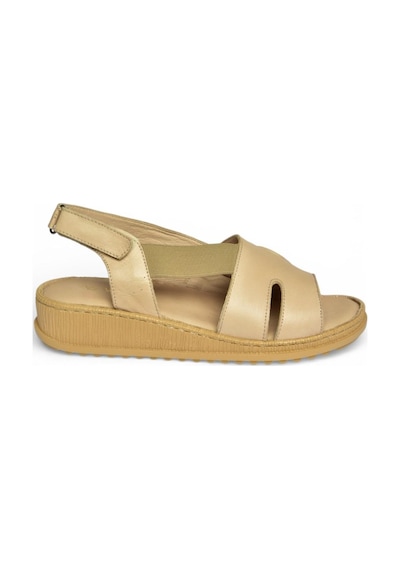 Fox Shoes Y555554003 Bej Hakiki Deri Günlük Kadın Sandalet Bej