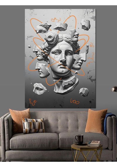 Ahşap Tablo Heykel Başı Modern Sanat