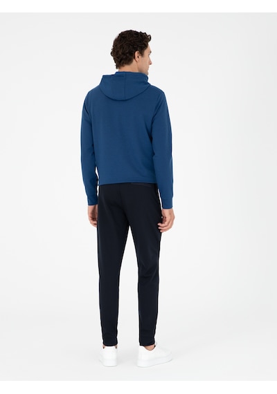 Cacharel Lacivert Slim Fit Paçası Lastikli Nervürlü Eşofman Altı