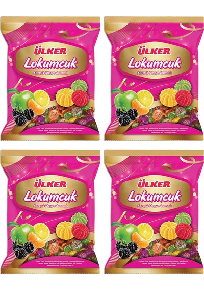Ülker Lokumcuk Karışık Meyveli Yumuşak Şeker 350 Gr X 4 Adet