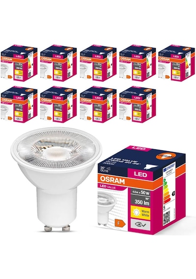 Osram Led Value Par16 4.5w Gu10 3000k Sıcak Beyaz Ampul 10 Adet 10 Adet