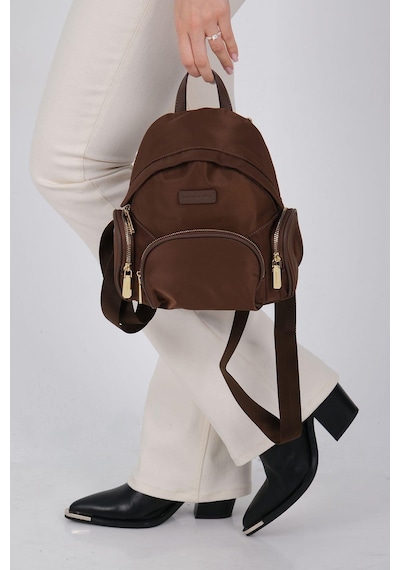 Silver Polo Sp1208 Kadın Sırt Çantası Saten Kahve-kahve