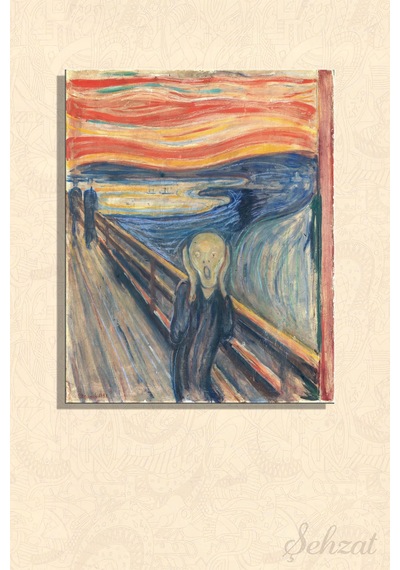Dikey Kanvas Duvar Tablosu Tekli Salon Yatak Odası Ofis Edvard Munch Çığlık İkonik Varoluşsal Kaygı Çok Renkli