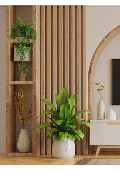 Yapay Çiçek Siyah Saksıda Sarkan Ty60 Yeşil Bitki Yapay Sarmaşık 60cm