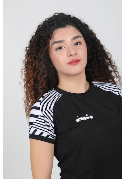 Diadora Bahia Kadın Tişört Siyah Beyaz Çok Renkli
