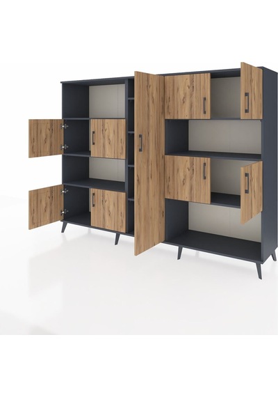 Hyperion Dolap 10 Raflı 9 Kapaklı 220x44x163 Antrasit-çam/antrasi Antrasit-çam/antrasit Hyperion Dolap 10 Raflı 9 Kapaklı 220x44x163 Antrasit-çam/antrasi Antrasit-çam/antrasit