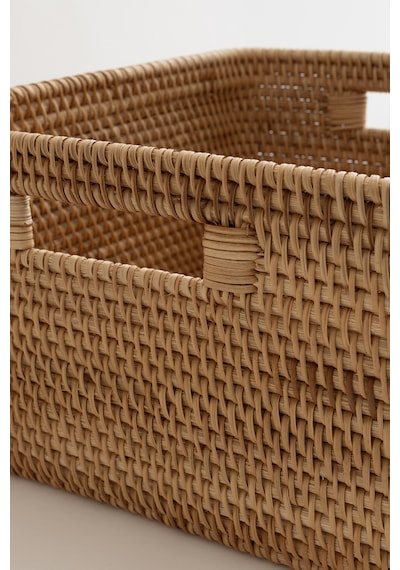 Meander Rattan Orta Boy Saklama Kutusu & Dekoratif Sepet 30x28x16 Natural