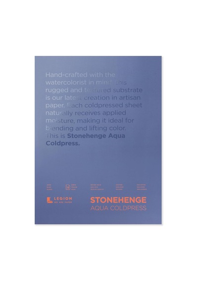 Stonehenge Aqua Suluboya Bloğu, 63,5 Kg, Soğuk Pres, 12 X 16 İnç, 15 Yaprak, Beyaz