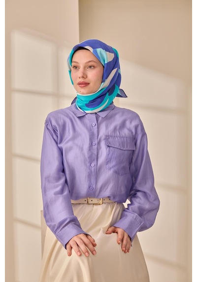 Silk Home Aura Eşarp 140001-13 Lacivert, Mavi, Lila, Beyaz