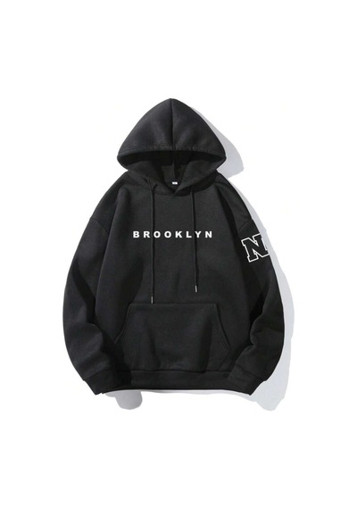 Kapüşonlu Oversize Sweatshirt Siyah Unisex Siyah