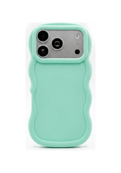 Apple iPhone 17 Pro Uyumlu Dalgalı Tasarım Kamera Korumalı Mat Silikon Kılıf-54177 Yeşil