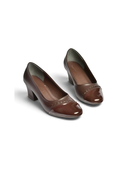 Fox Shoes Z820050609 Kahverengi Kalın Topuklu Kadın Ayakkabı