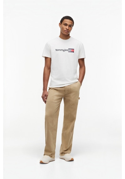 Tommy Hilfiger Tjm Reg Entry Dna Ss Tee Erkek Beyaz T-shirt - Dm0dm23406
