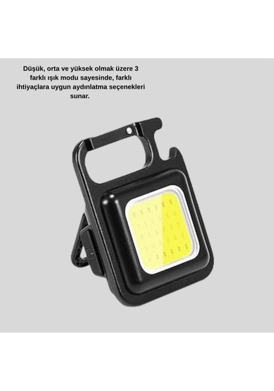 Süper Parlak 800 Lümen Led Fener Usb Şarjlı, 3 Işık Modlu, Mini Taşınabilir Ve Anahtarlık Tipi Yen Çok Renkli