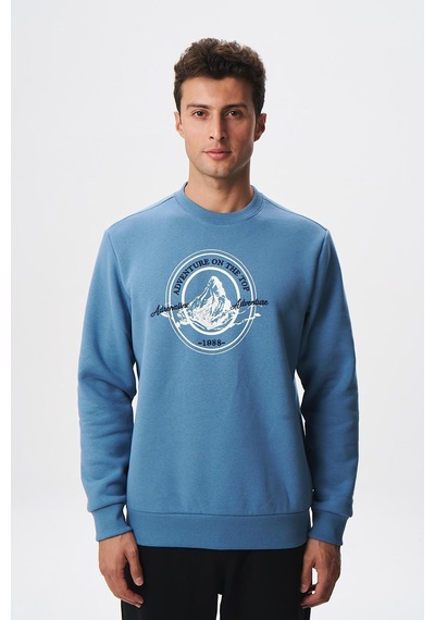 AR-MA Arma Baskılı Yazılı Regular Fit Şardonlu Erkek Bisiklet Yaka Sweatshirt K28124602901 Mavi AR-MA Arma Baskılı Yazılı Regular Fit Şardonlu Erkek Bisiklet Yaka Sweatshirt K28124602901 Mavi