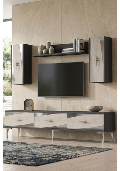 Tvr1813ats Elips Tv Ünitesi Takımı Antrasit-traverten-sılver 180cm Antrasit - Silver - Traverten Tvr1813ats Elips Tv Ünitesi Takımı Antrasit-traverten-sılver 180cm Antrasit - Silver - Traverten