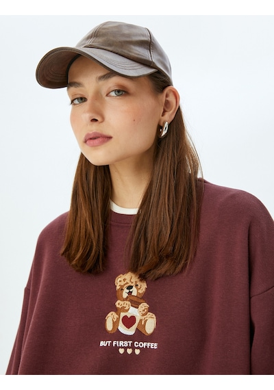 Koton Ayı İşlemeli Sloganlı Bisiklet Yaka Şardonlu Oversize Sweatshirt Bordo 5wal10817ık Bordo Koton Ayı İşlemeli Sloganlı Bisiklet Yaka Şardonlu Oversize Sweatshirt Bordo 5wal10817ık Bordo