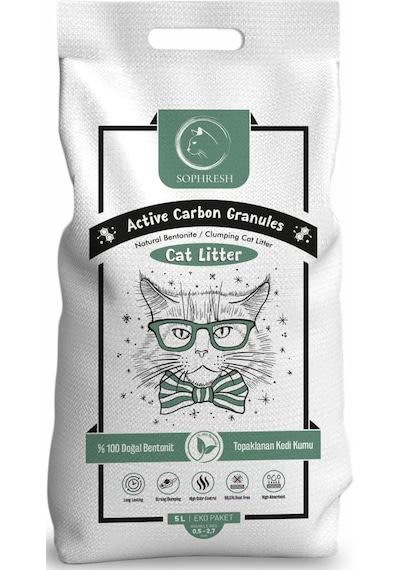 Sophresh As250 Aktif Karbonlu Granüllü Kedi Kumu Cat Litte 5 L
