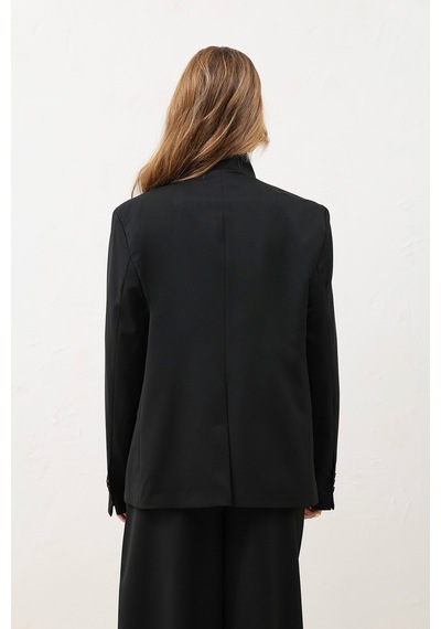 Antioch Dik Yaka Kadın Blazer Ceket Siyah