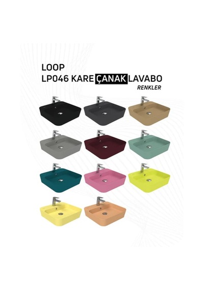 Creavit Lp046-00cg00e-0000 Loop Kare Çanak Lavabo - Cool Grey