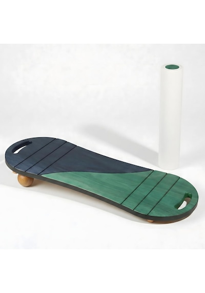 Yeşil/lacivert Denge Tahtası Balance Roller Board Çift Fonksiyonlu Sörf Eğitim Tahtası Kaykay Eğitim Tahtası 73 Çok Renkli