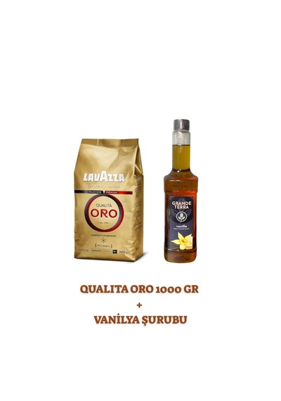 Lavazza Qualità Oro Kahve Çekirdeği 1000 Gr Ve Grande Terra Vanilya Şurubu 750 Ml Seti Çekirdek
