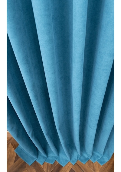 Evdepo Home Deniz Soft Pileli Fon Perde Turkuaz