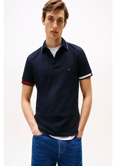 Tommy Hilfiger Erkek Slim Fit İmza Manşetli Polo T-shirt Lacivert Tommy Hilfiger Erkek Slim Fit İmza Manşetli Polo T-shirt Lacivert