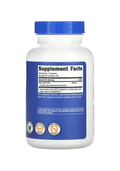 Nutricost Alpha Gpc 600mg, 60 Capsules - Non-gmo And Gluten F...