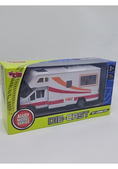 Kutulu Çek Bırak 1/24 Ölçek Metal Karavan Beyaz